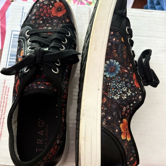 Alegria Black Sneakers with Floral Design - Picture 3 of 5